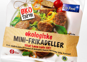Emballagedesign ØkoFarm økologiske frikadeller – Top Food