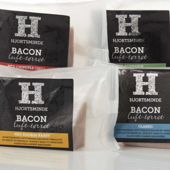 Emballagedesign til gourmet bacon fra Hjortsminde