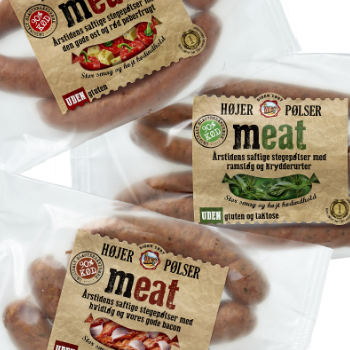 Emballagedesign til Meat serien for Højer Pølser
