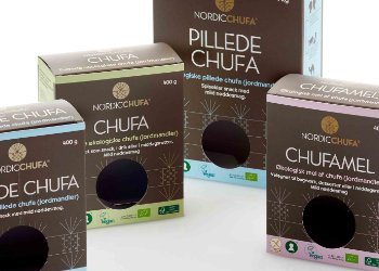 Emballagedesign til økologisk chufa serie for Nordic Chufa