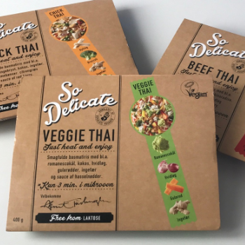 Emballagedesign til So Delicate convenience food for Eksotiske Delikatesser af Pack Design