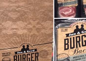 Emballagedesign til Jan & Gerd Burger Bacon for Højer Pølser af Pack Design